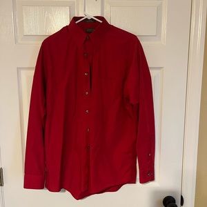 Red men’s Arrow brand dress shirt size 15 1/2 34x35 medium